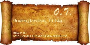 Ondrejkovics Tilda névjegykártya